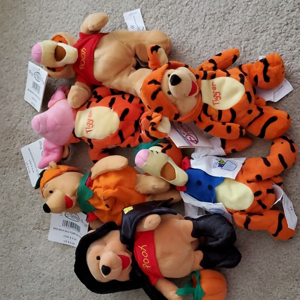 8 in. Plush Halloween Winnie the Pooh Friends in costumes. New With tags..